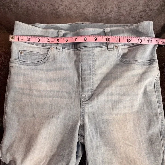 Spanx Flare Jeans Womens Large Stretch Comfort Light Wash Pull On Shapewear Blue - Picture 5 of 6